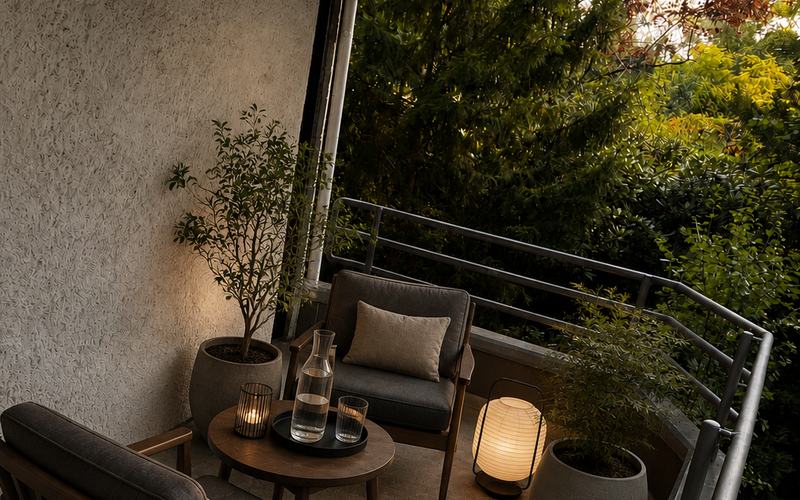 Balkon am Abend