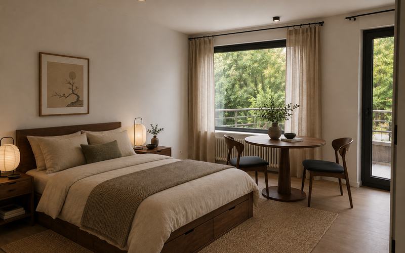 Zimmer mit Zugang zum Balkon
